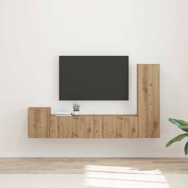 TV cabinet set 4 pcs Artisan oak
