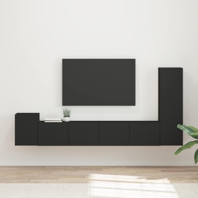 TV cabinet set 3 pcs Black...
