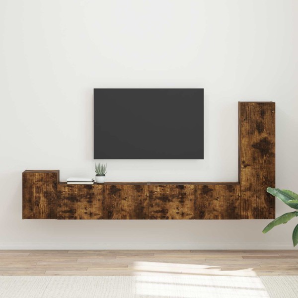 TV cabinet set 3 pcs Smoked oak Processed wood
