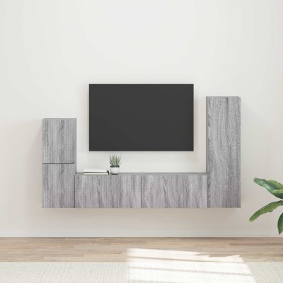 TV cabinet set 4 pcs Gray...