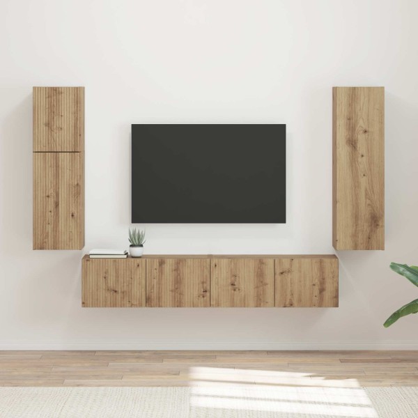 TV cabinet set 4 pcs Artisan oak