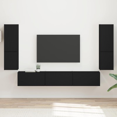 TV cabinet set 4 pcs Black...