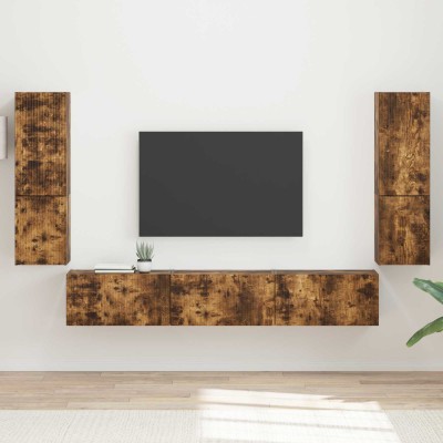 TV cabinet set 4 pcs Smoked...