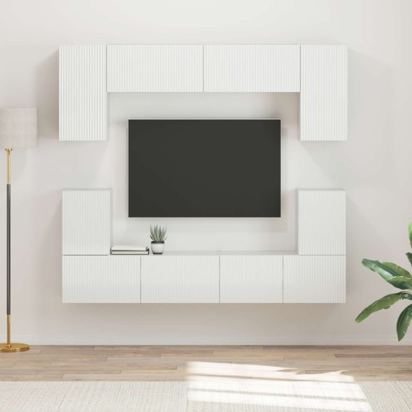 TV cabinet set 5 pcs High gloss white