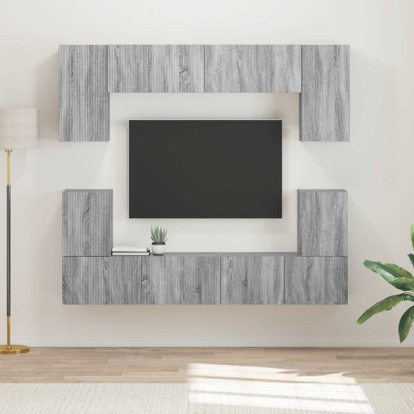TV cabinet set 5 pcs Gray Sonoma Processed wood