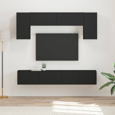 TV cabinet set 4 pcs Black...