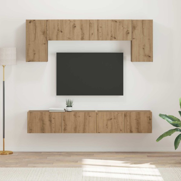 TV cabinet set 4 pcs Artisan oak