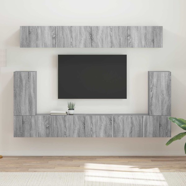 TV cabinet set 5 pcs Gray Sonoma Processed wood