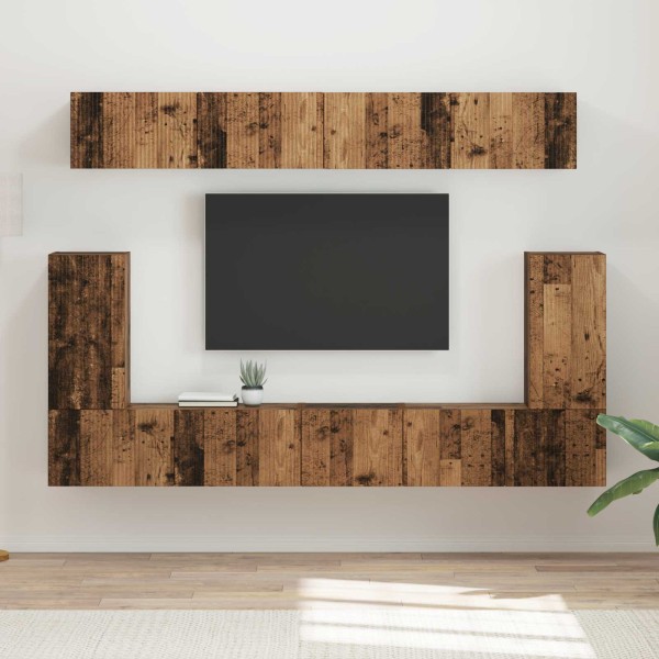 TV cabinet set 5 pcs Old wood Processed wood