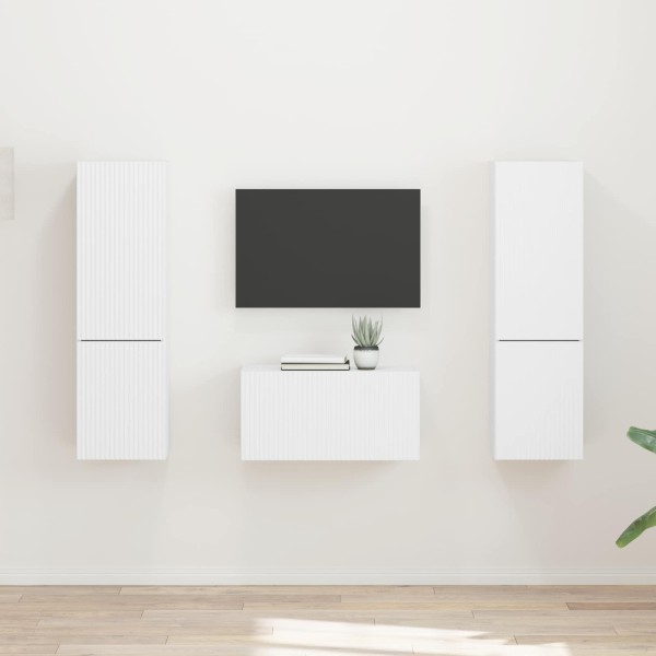 TV cabinet set 5 pcs White Processed wood