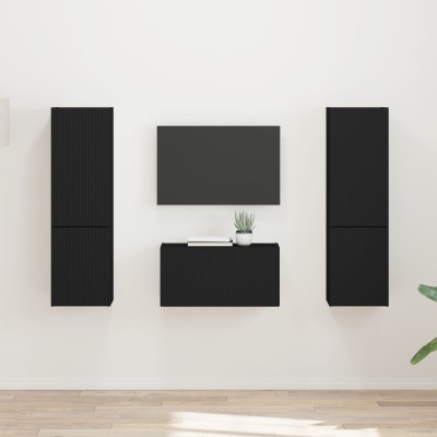 TV cabinet set 5 pcs Black...