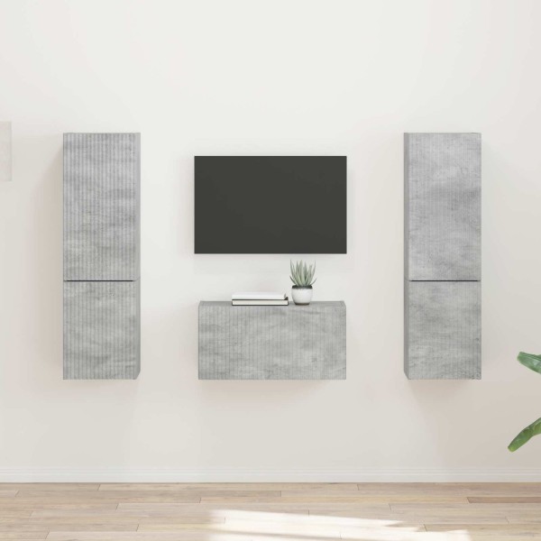 TV cabinet set 5 pcs Concrete gray Processed wood