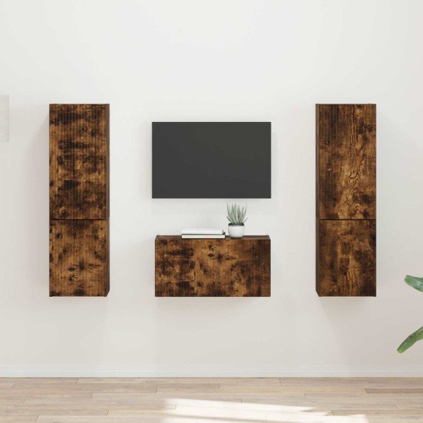 TV cabinet set 5 pcs Smoked oak Processed wood