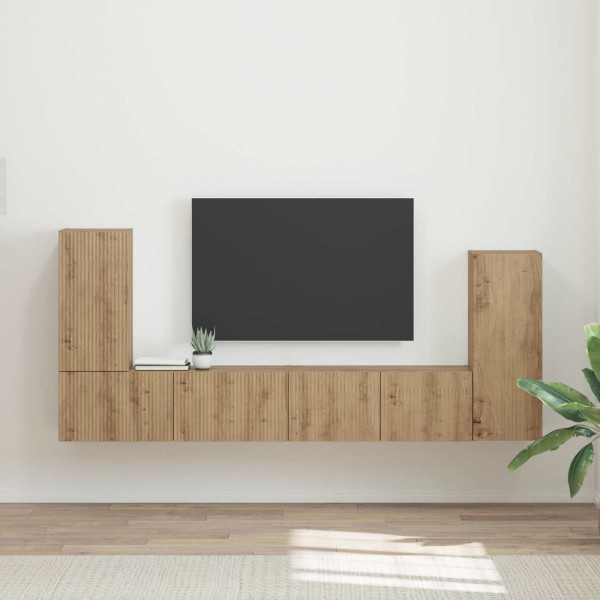 TV cabinet set 4 pcs Artisan oak