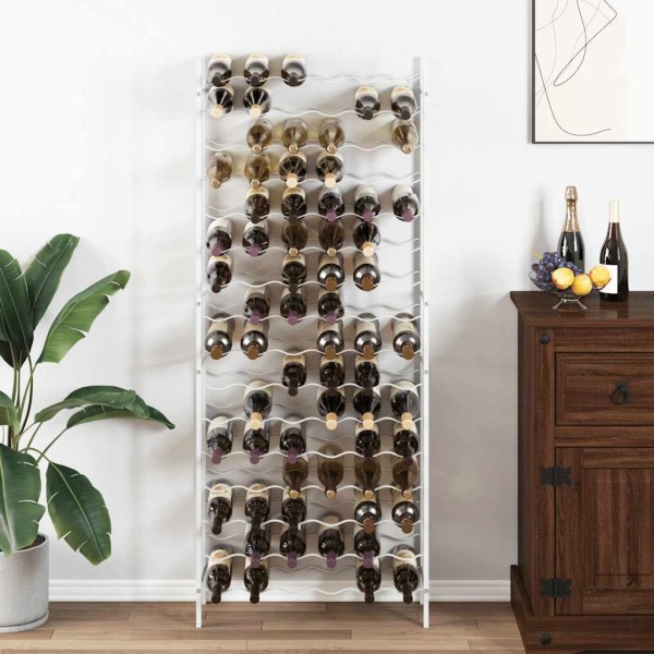 Wine holder for 96 bottles, white, metal