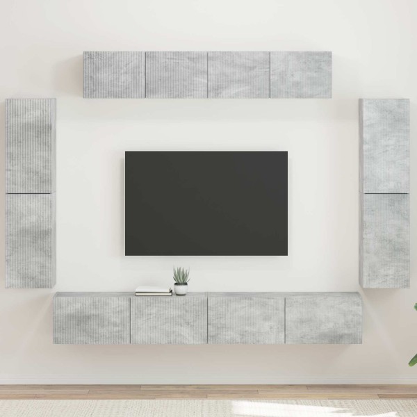 TV cabinet 8 pcs Concrete gray
