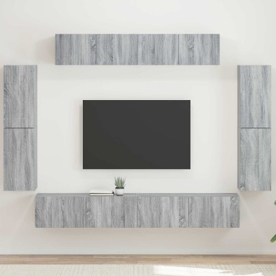TV cabinet 8 pcs Gray Sonoma
