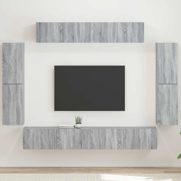 TV cabinet 8 pcs Gray Sonoma