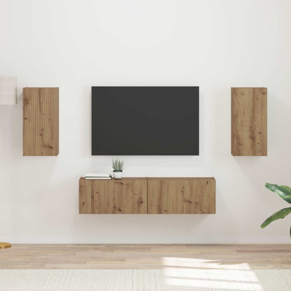 TV cabinet set 4 pcs Artisan oak