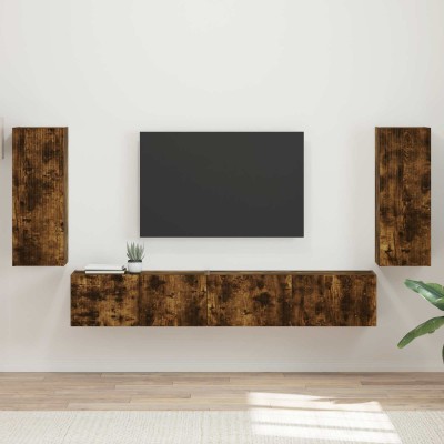 TV cabinet set 4 pcs Smoked...
