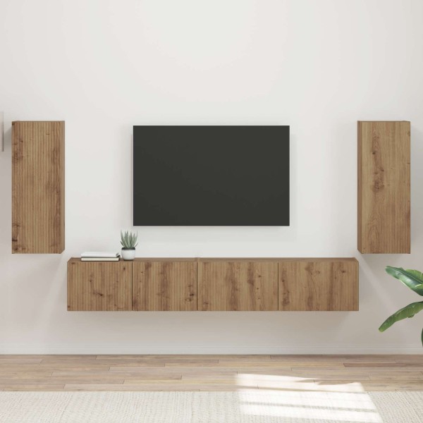 TV cabinet set 4 pcs Artisan oak