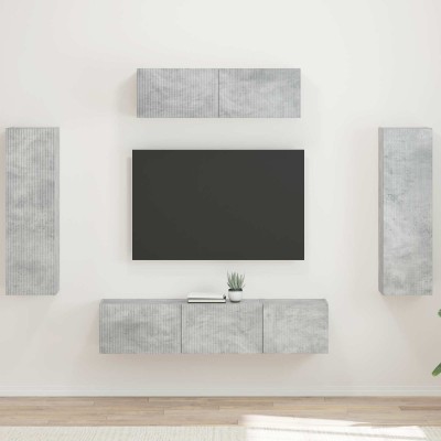 TV cabinet 5 pcs Concrete gray