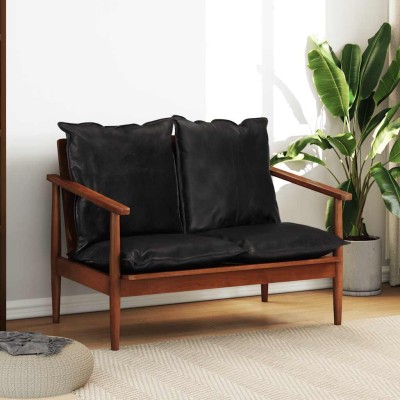 Two-seater sofa, black,...