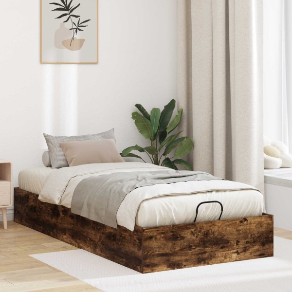 Ottoman bed frame with storage Smoked Oak 75.5 x 190 cm