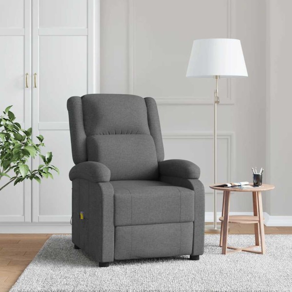 Massage chair, dark gray, fabric