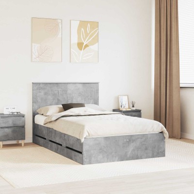 Bed frame Concrete gray 135...