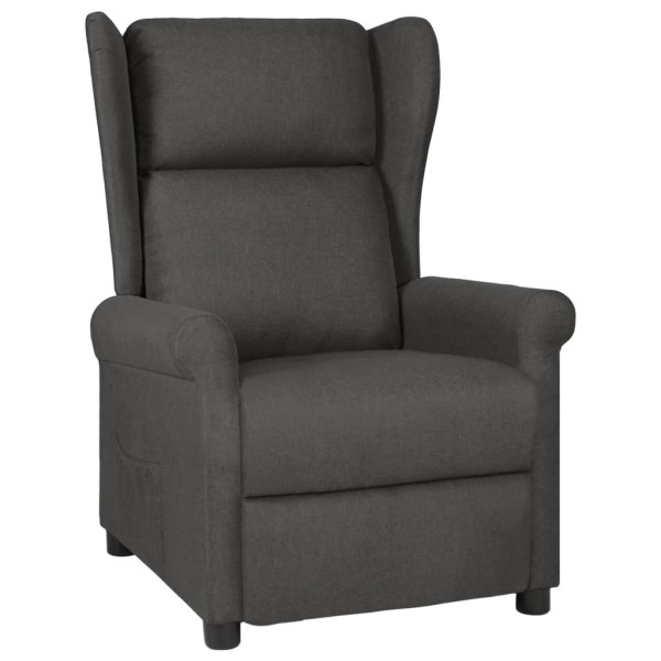 Reclining chair, dark gray, fabric