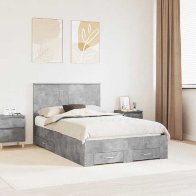 Bed frame Concrete gray 120...