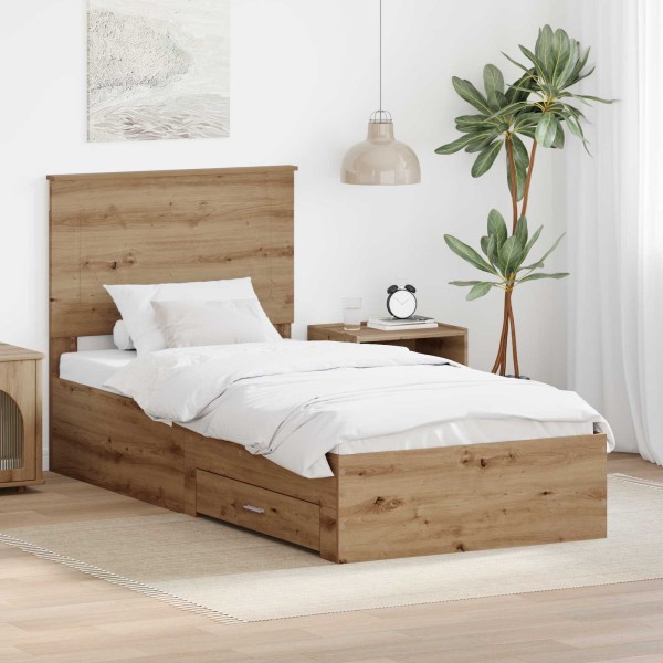 Bed frame Artisan oak 100 x 200 cm Treated wood