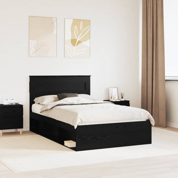 Bed frame Black 120 x 200 cm Solid pine wood