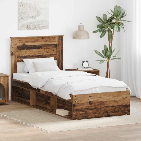 Bed frame Old wood 90 x 200 cm Solid pine wood