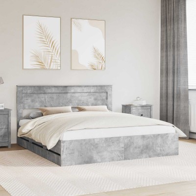 Bed frame Concrete gray 200...