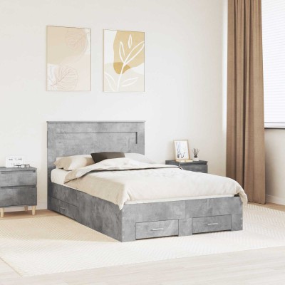 Bed frame Concrete gray 120...