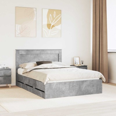 Bed frame Concrete gray 160...