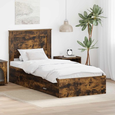 Bed frame with drawers and...