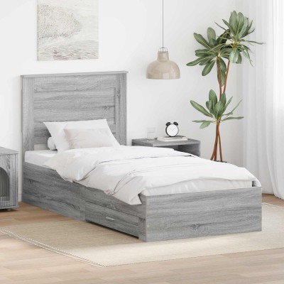Bed frame with drawers and...