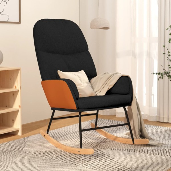Rocking chair, black, fabric