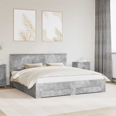 Bed frame Concrete gray 180...