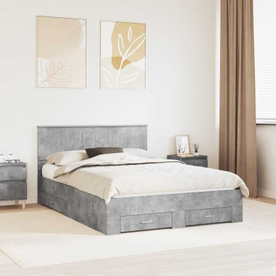 Bed frame Concrete gray 140...