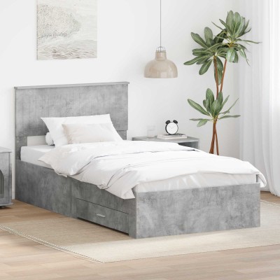 Bed frame Concrete gray 100...