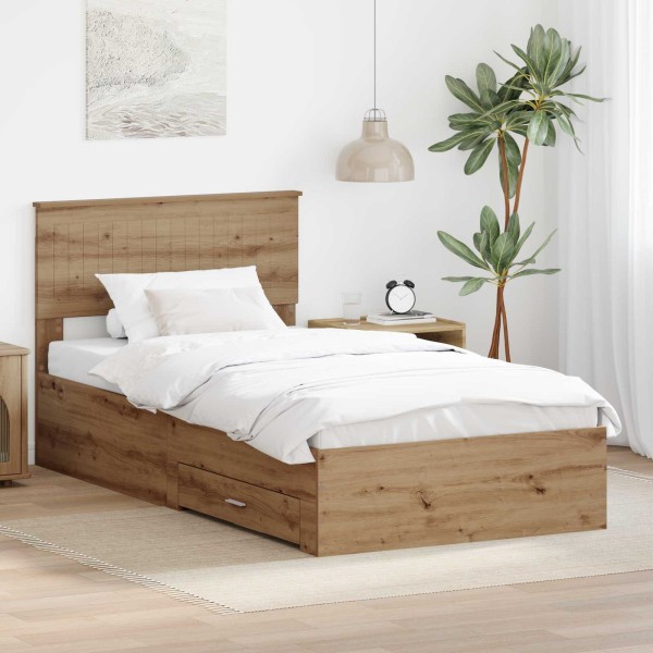 Bed frame Artisan oak 100 x 200 cm Treated wood