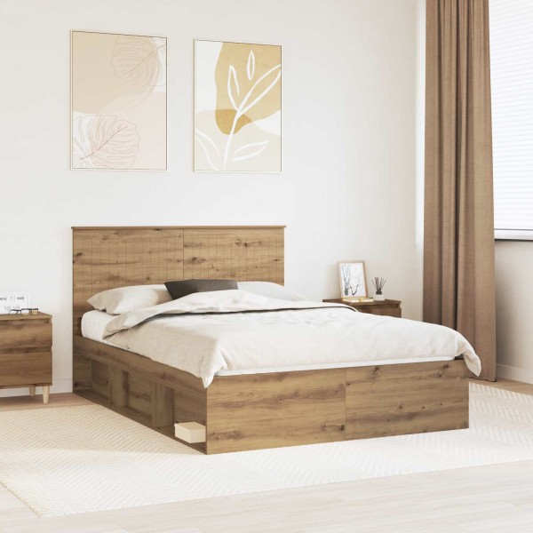 Bed frame Master oak 135 x 190 cm Solid pine wood