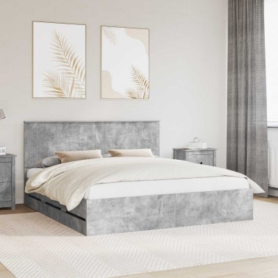 Bed frame Concrete gray 180...