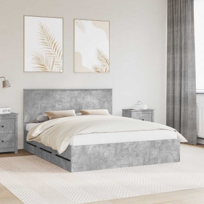 Bed frame Concrete gray 160...