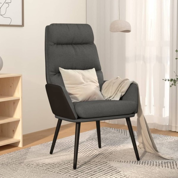 Lounge chair, dark gray, fabric