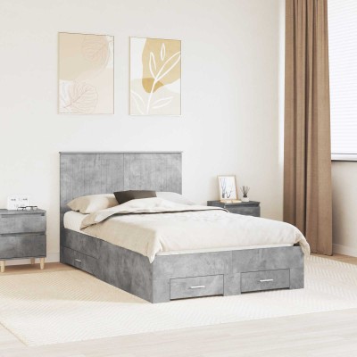 Bed frame Concrete gray 120...